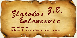 Zlatokos Balančević vizit kartica